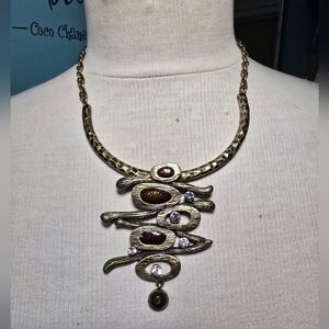 Elegant Gold and Brown Necklace